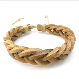 Heren Leren Titanium Armband