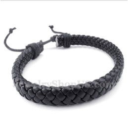 Heren Leren Titanium Armband