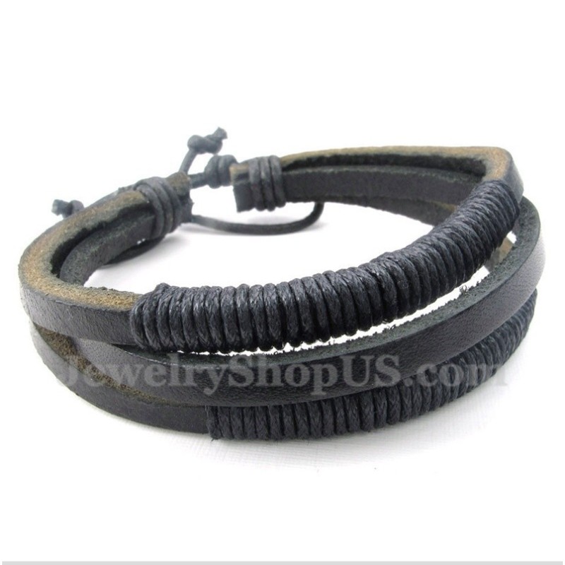 Heren Leren Titanium Armband Heren Leren Titanium Armband