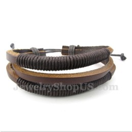 Heren Leren Titanium Armband