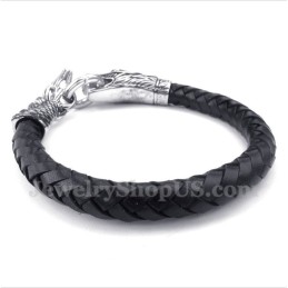 Heren Leren Titanium Armband
