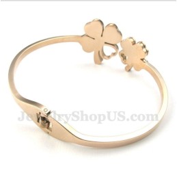 Heren Titanium Roségouden Klaverarmband
