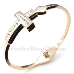 Heren Titanium Roségouden Kruisarmband