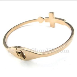 Heren Titanium Roségouden Kruisarmband