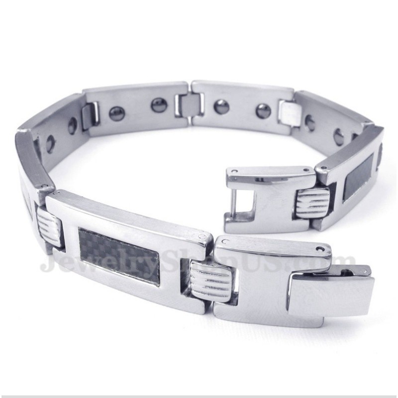 Heren Titanium Koolstofvezel Magneet Armband Heren Titanium Koolstofvezel Magneet Armband