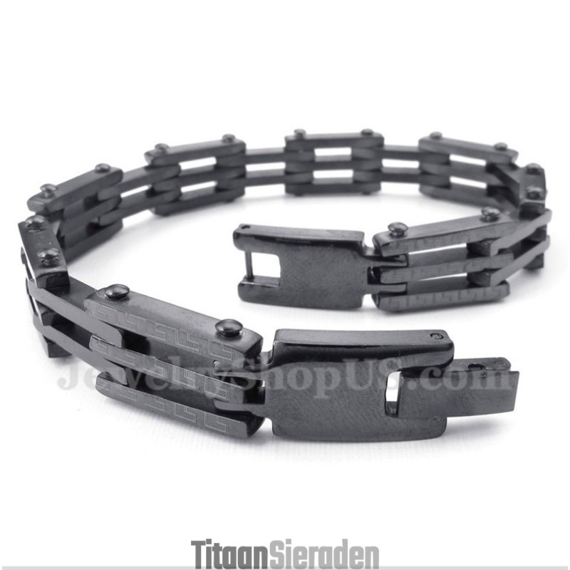 Heren Titanium Griekse Meanderpatroon Armband Heren Titanium Griekse Meanderpatroon Armband