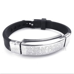 Heren Titanium Rubberen Bijbelvers Armband