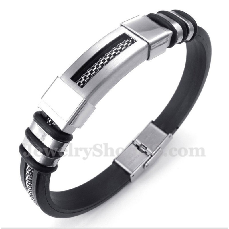 Heren Titanium Rubberen Armband