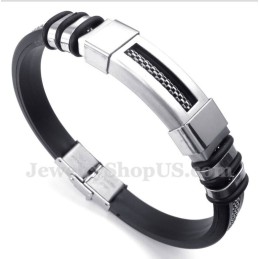 Heren Titanium Rubberen Armband