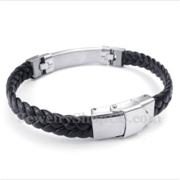 Heren Titanium Leren Armband