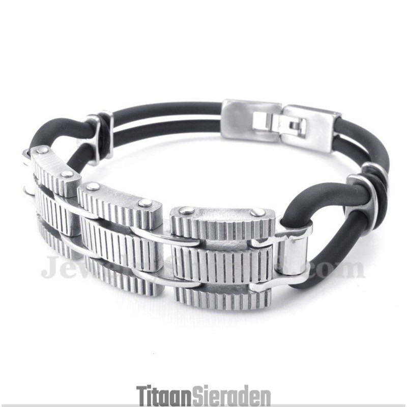 Heren Titanium Rubberen Armband