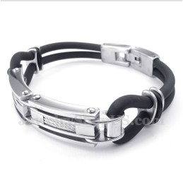 Heren Titanium Rubberen Kabelarmband