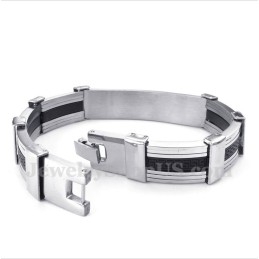 Herenarmband Van Titaniumrubber Met Grieks Meanderpatroon