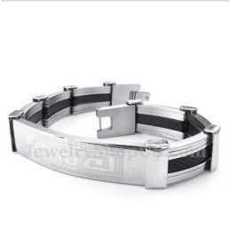Herenarmband Van Titaniumrubber Met Grieks Meanderpatroon