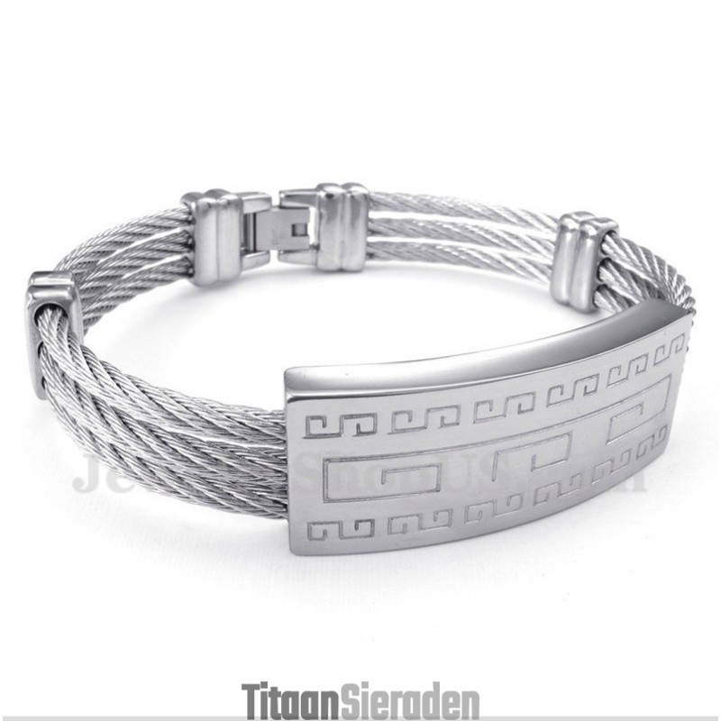 Heren Titanium Kabelarmband Heren Titanium Kabelarmband