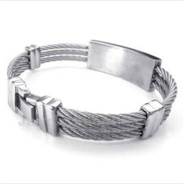 Heren Titanium Diamant Kabel Armband