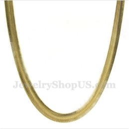 Heren 20 Inch Titanium Gouden Slangenketting