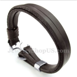 Heren Leren Ankerarmband