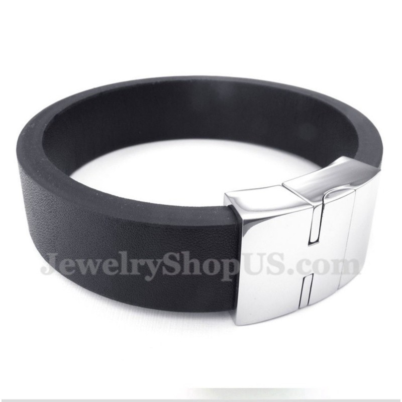 Heren Leren Magneetarmband