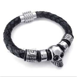 Heren Leren Titanium Armband