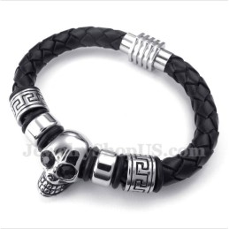 Heren Leren Titanium Armband