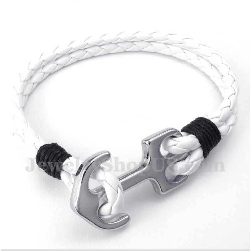 Heren Leren Ankerarmband Heren Leren Ankerarmband