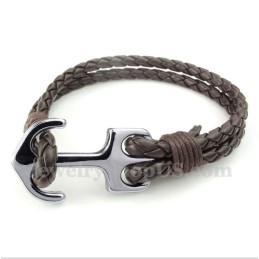 Heren Leren Ankerarmband