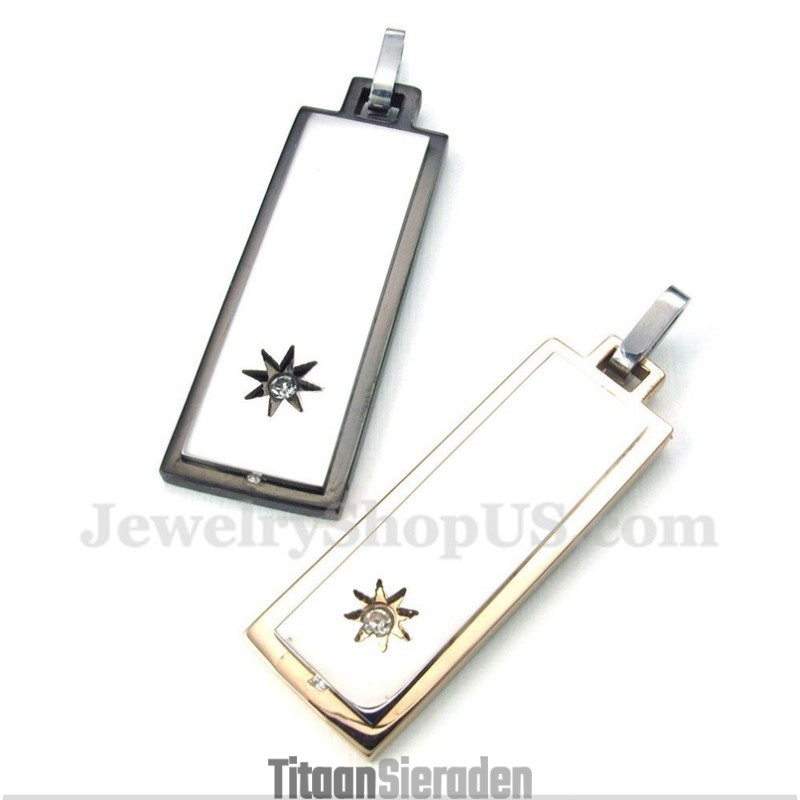 Titanium Koppelhanger Met Gratis Ketting (Één Paar)