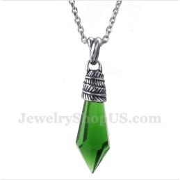Heren Titanium Hexagon Prisma Hanger Met Gratis Ketting