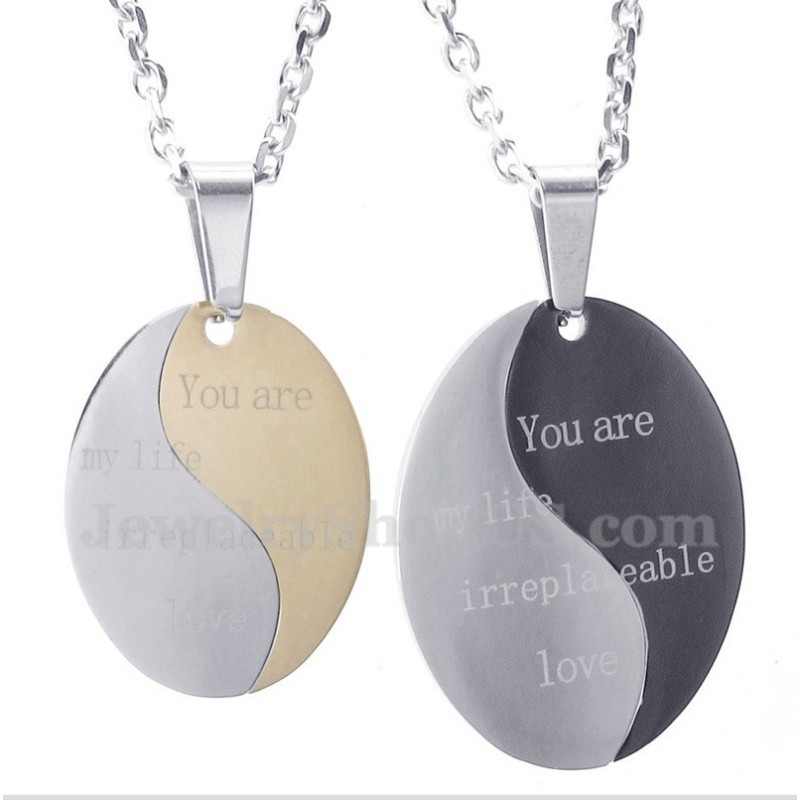 Titanium Koppelhanger Met Gratis Ketting (Één Paar) Titanium Koppelhanger Met Gratis Ketting (Één Paar)