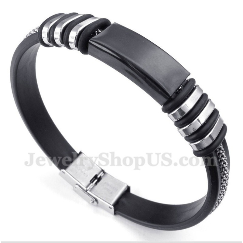 Heren Titanium Rubberen Armband Heren Titanium Rubberen Armband