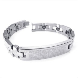 Heren Titanium Kruis Bijbelvers Magneet Armband