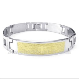 Titanium Kruis Gouden Bijbelvers Armband Voor Heren