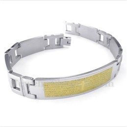 Titanium Kruis Gouden Bijbelvers Armband Voor Heren
