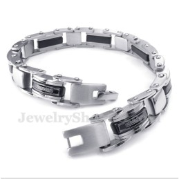 Herenarmband Van Titanium Met Griekse Meanderpatroon In Zwart