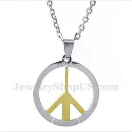 Titanium Vredessymbool Hanger Voor Heren Met Gratis Ketting