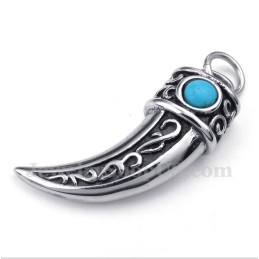 Heren Titanium Gegoten Hoorns Groene Zirkoon Hanger Met Gratis Ketting
