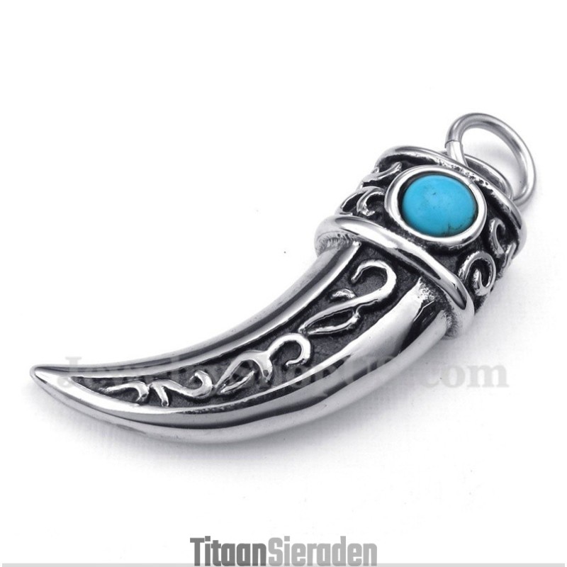 Heren Titanium Gegoten Hoorns Groene Zirkoon Hanger Met Gratis Ketting Heren Titanium Gegoten Hoorns Groene Zirkoon Hanger Met Gratis Ketting