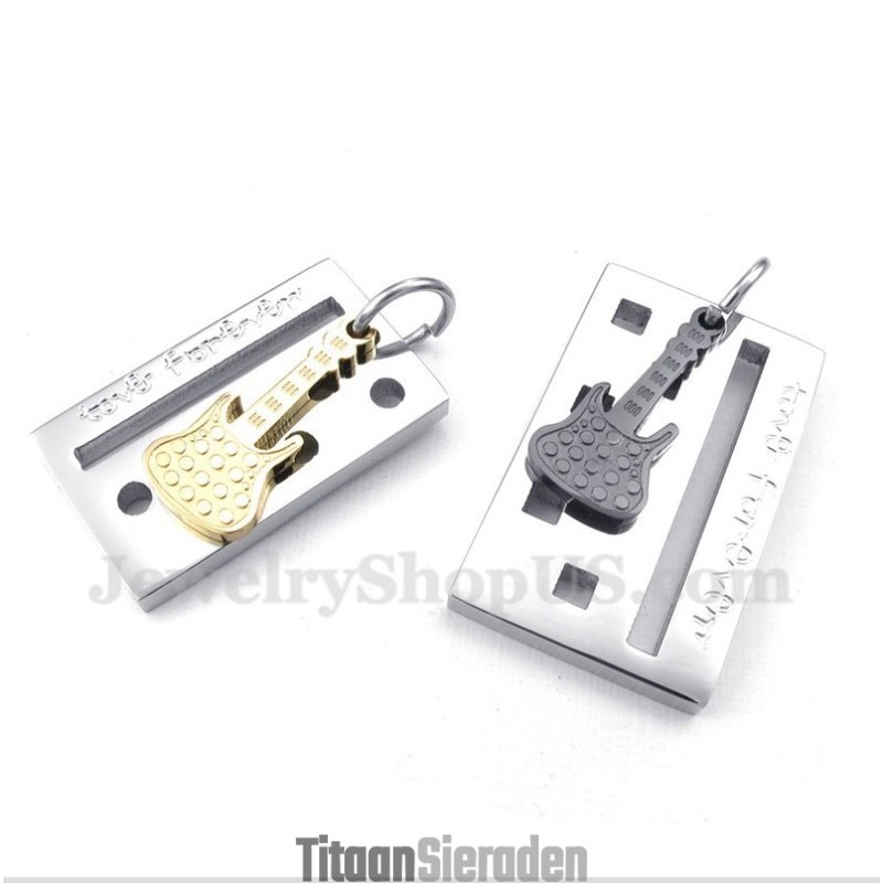 Titanium Gitaarhanger Voor Koppels Met Gratis Ketting (Één Paar) Titanium Gitaarhanger Voor Koppels Met Gratis Ketting (Één Paar)