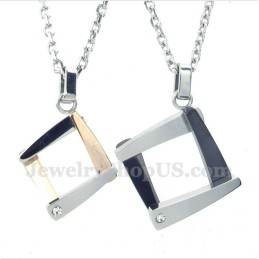 Titanium Diamanten Hanger Voor Koppels Met Gratis Ketting (Één Paar)