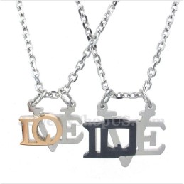 Titanium Liefdesbrief Hanger Voor Koppels Met Gratis Ketting (Één Paar)