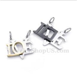 Titanium Liefdesbrief Hanger Voor Koppels Met Gratis Ketting (Één Paar)