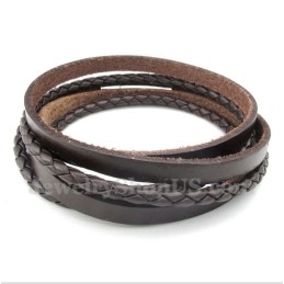 Heren Titanium Leren Armband