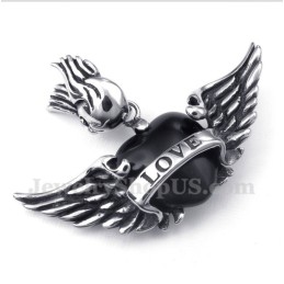 Titanium Love Black Diamond Wings-Hanger Voor Heren Met Gratis Ketting