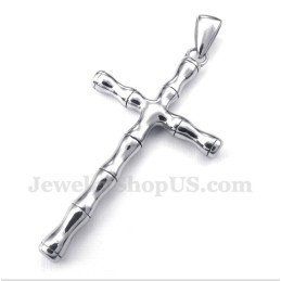 Titanium Bamboe Kruishanger Voor Heren Met Gratis Ketting