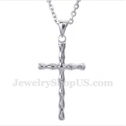 Titanium Bamboe Kruishanger Voor Heren Met Gratis Ketting