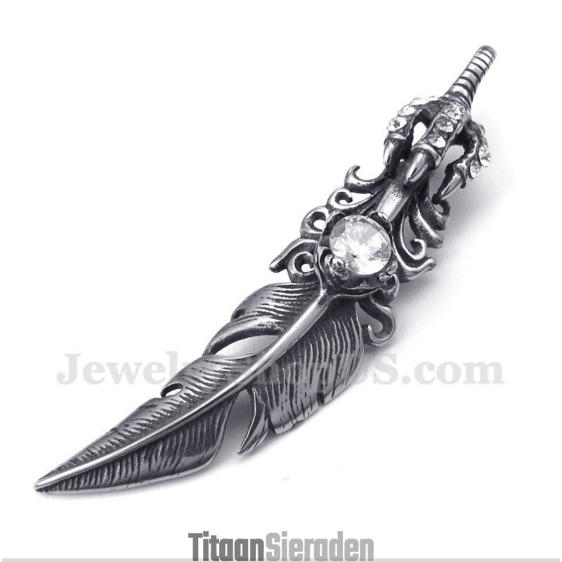 Titanium Veerhanger Voor Heren Met Gratis Ketting