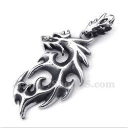 Titanium Vuurdraak Hanger Voor Heren Met Gratis Ketting