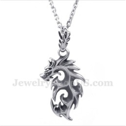 Titanium Vuurdraak Hanger Voor Heren Met Gratis Ketting