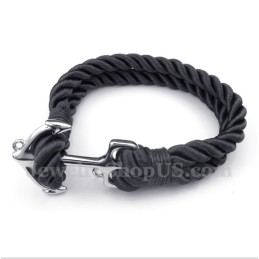 Heren Titanium Anker Katoenen Touw Armband